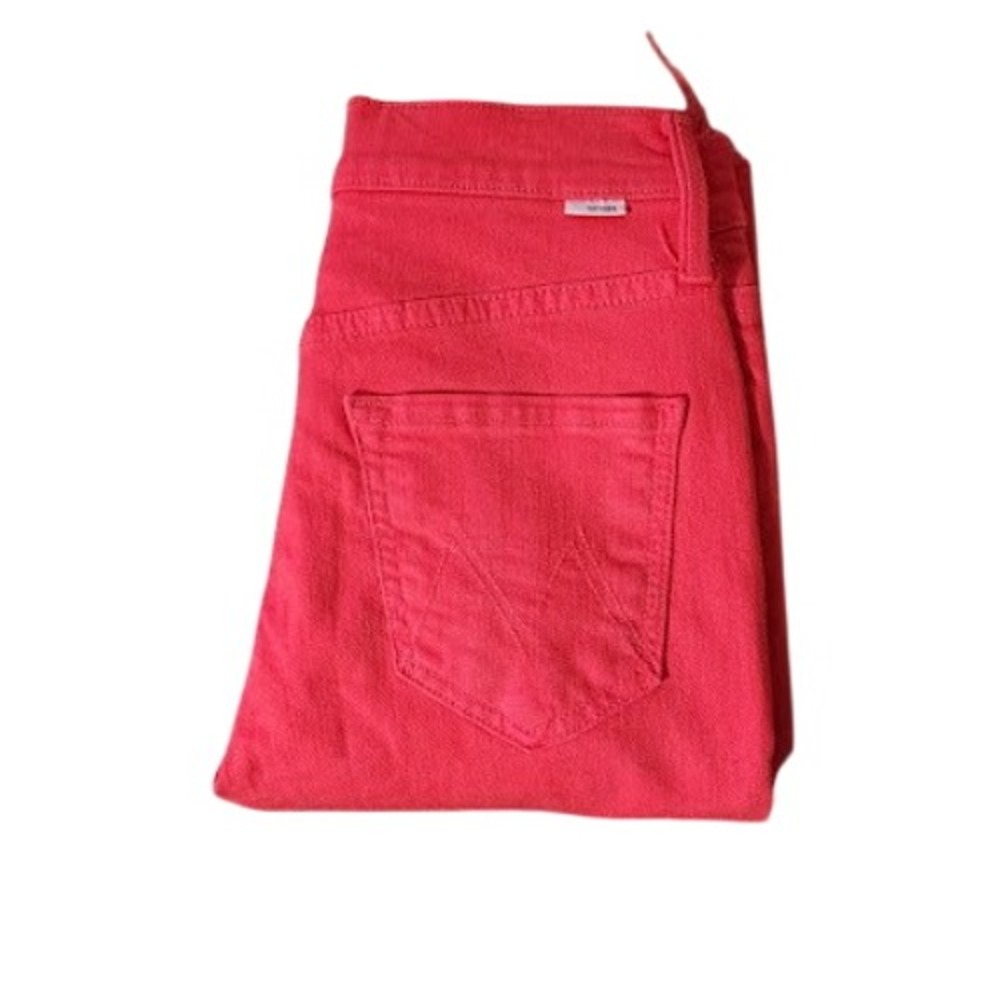 MOTHER The Tomcat Ankle Fray Jeans Play Date Red Tomato Slim Straight size 25